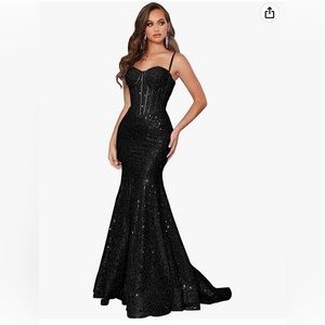 Black sequin formal gown